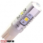   Светодиодная автолампа W5W 4 LED EpiStar + линза 2 CREE (2шт.)